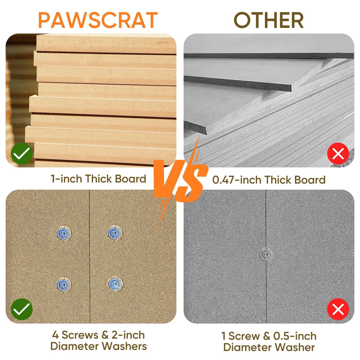 PAWSCRAT Cat Scratching Post High, Large Diameter Natural Scratcher