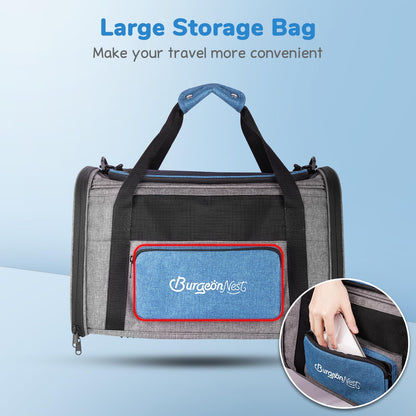 BurgeonNest Cat Carrier, Airline Approved Dog Carrier, Soft Sided Bag
