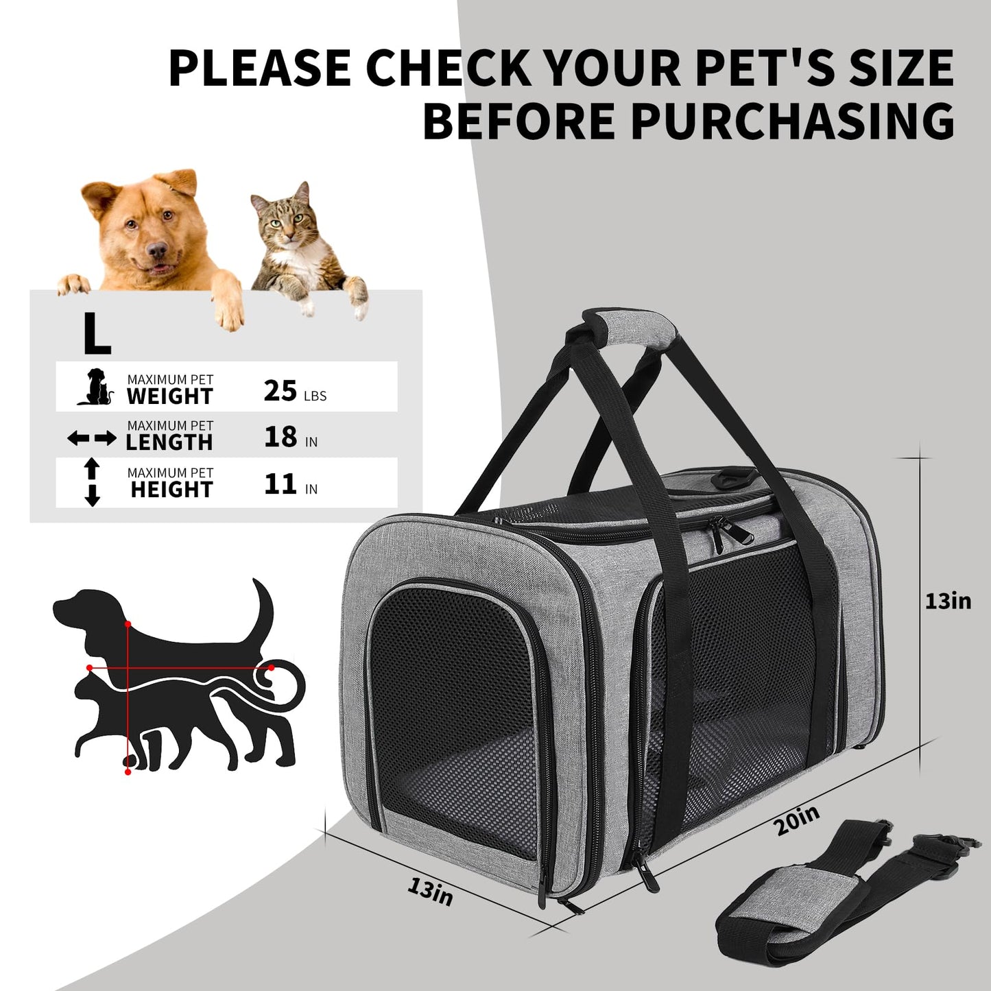 Yipincover Carriers Soft-Sided Pet Carrier Case Carriers