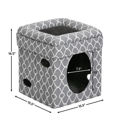 MidWest Homes for Pets Feline Nuvo Curious Cat Cube, Foldable Toy