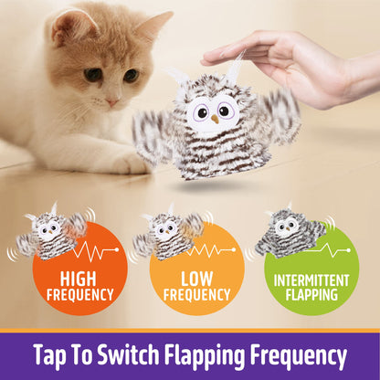Kimee Interactive Cat Toy Rechargeable Automatic Chirping Owl Catnip