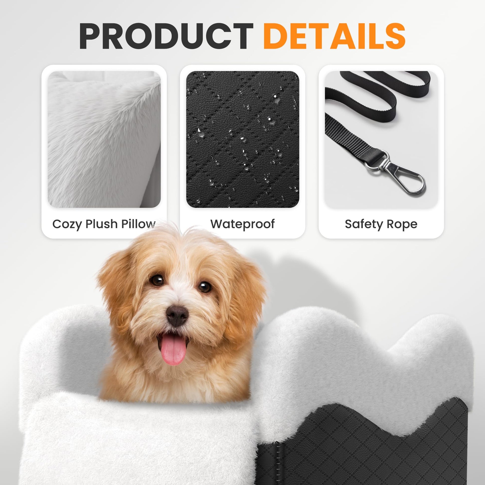 Mavora Max Portable Small Dog Seat for Car, Luxury Center Console Seat