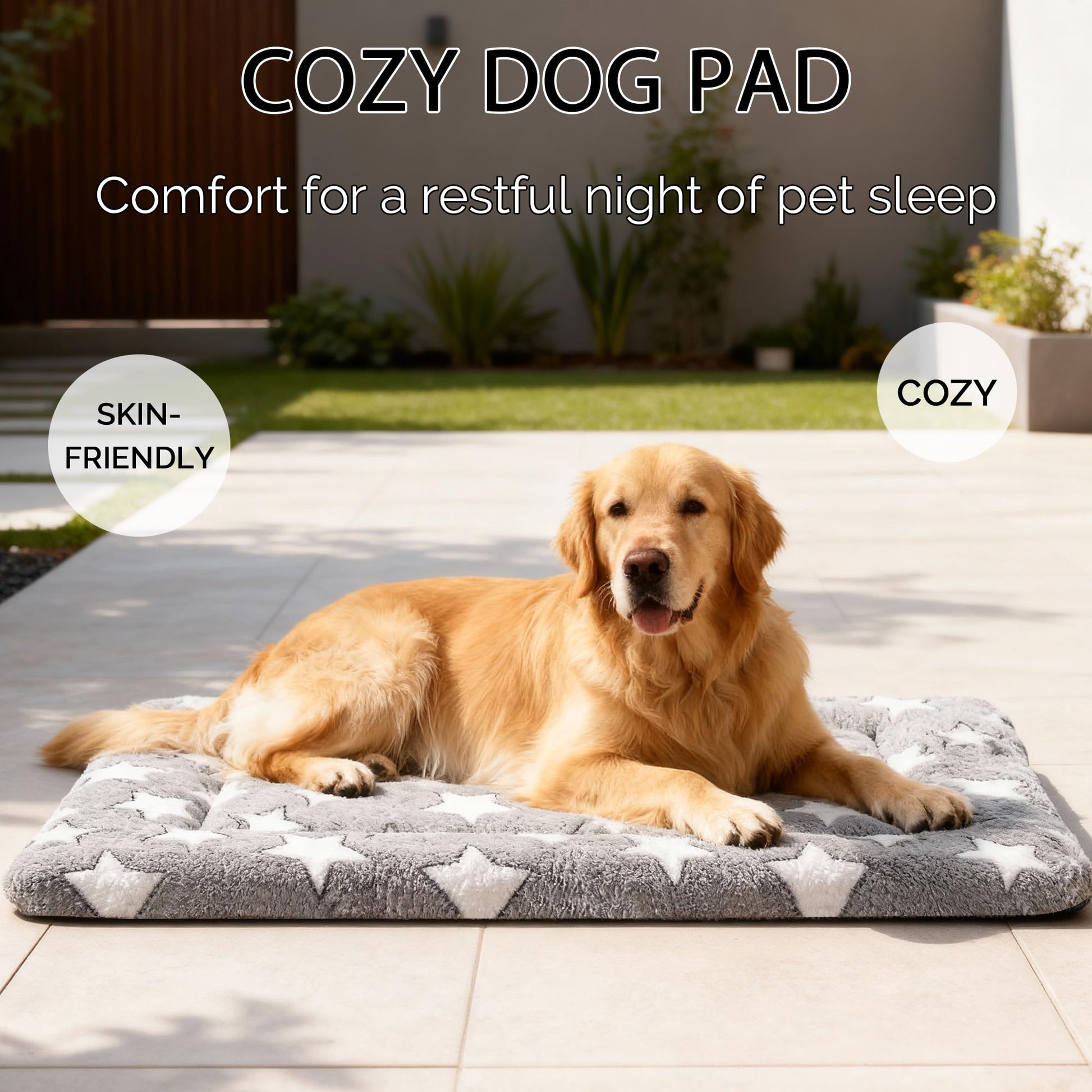 Fogkiss Dog Bed Mat, Reversible Crate Pad Durable Dog Bed Machine Bed