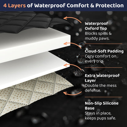 Petloox XL Dog Car Seat Cover for Back Seat, Waterproof Hammock
