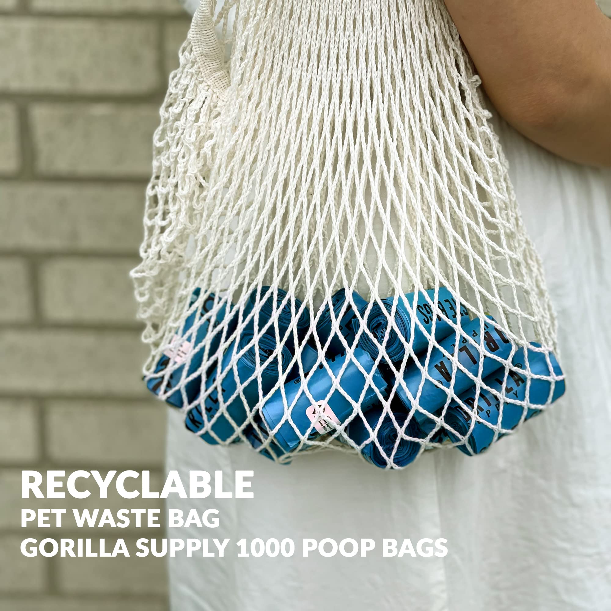 GORILLA SUPPLY 1000 Dog Poop Waste Bags with Dispenser and Leash Leash