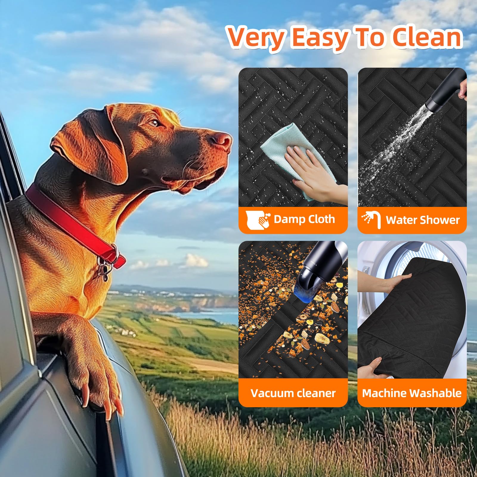 Back Seat Extender for Trucks,Hard Bottom Car Seat Cover