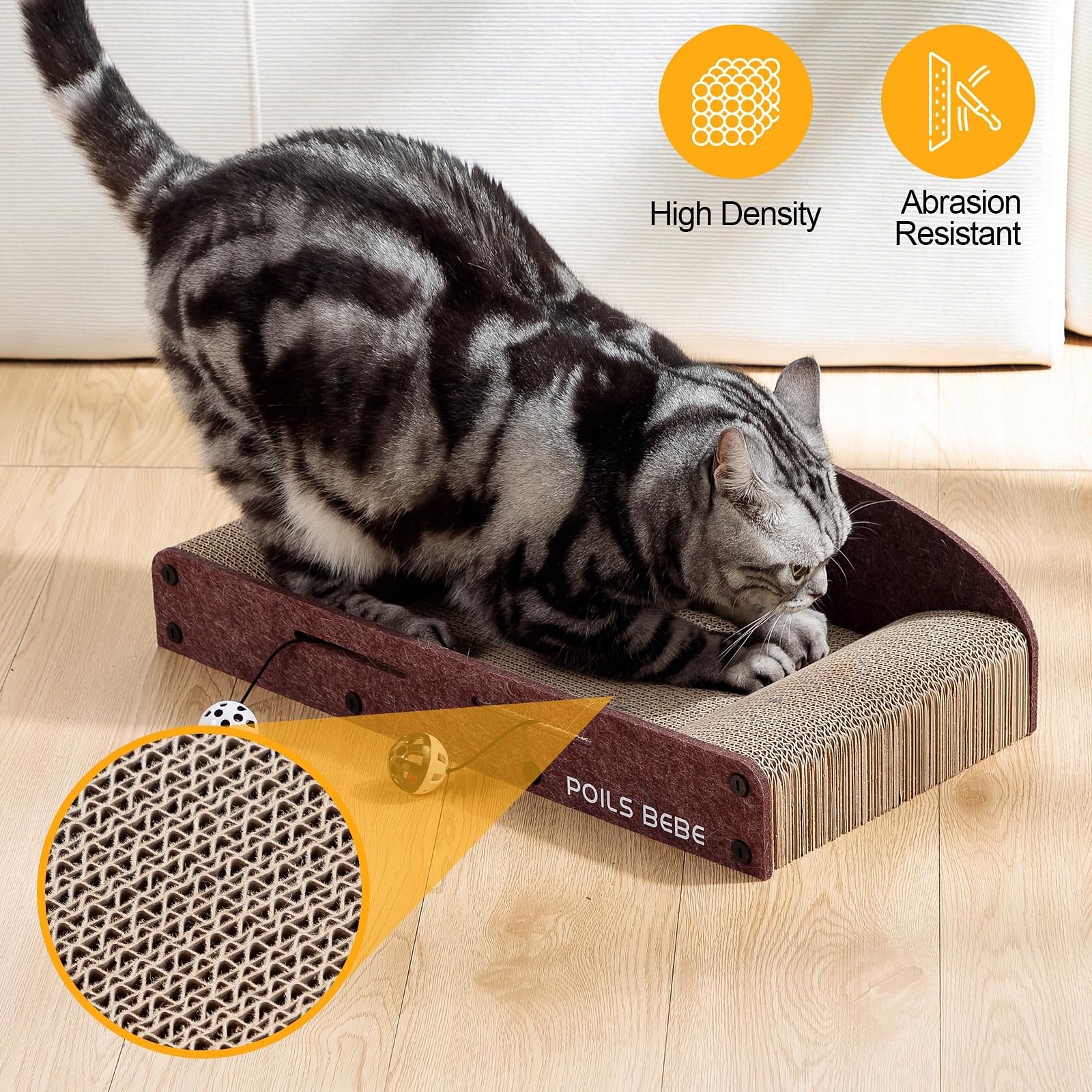 Poils Bebe Sofa Cat Scratcher, Small Cat Scratcher Cardboard Furniture