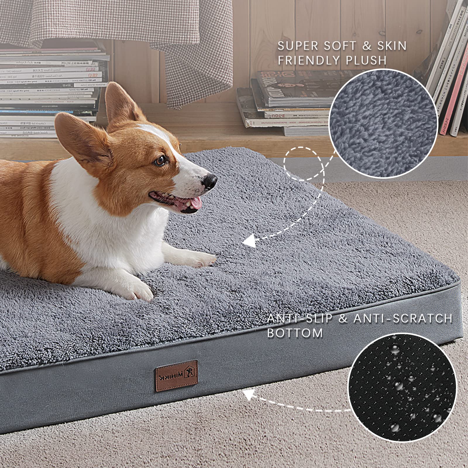 MIHIKK Waterproof Dog Beds for Small Dogs Orthopedic Dog Beds