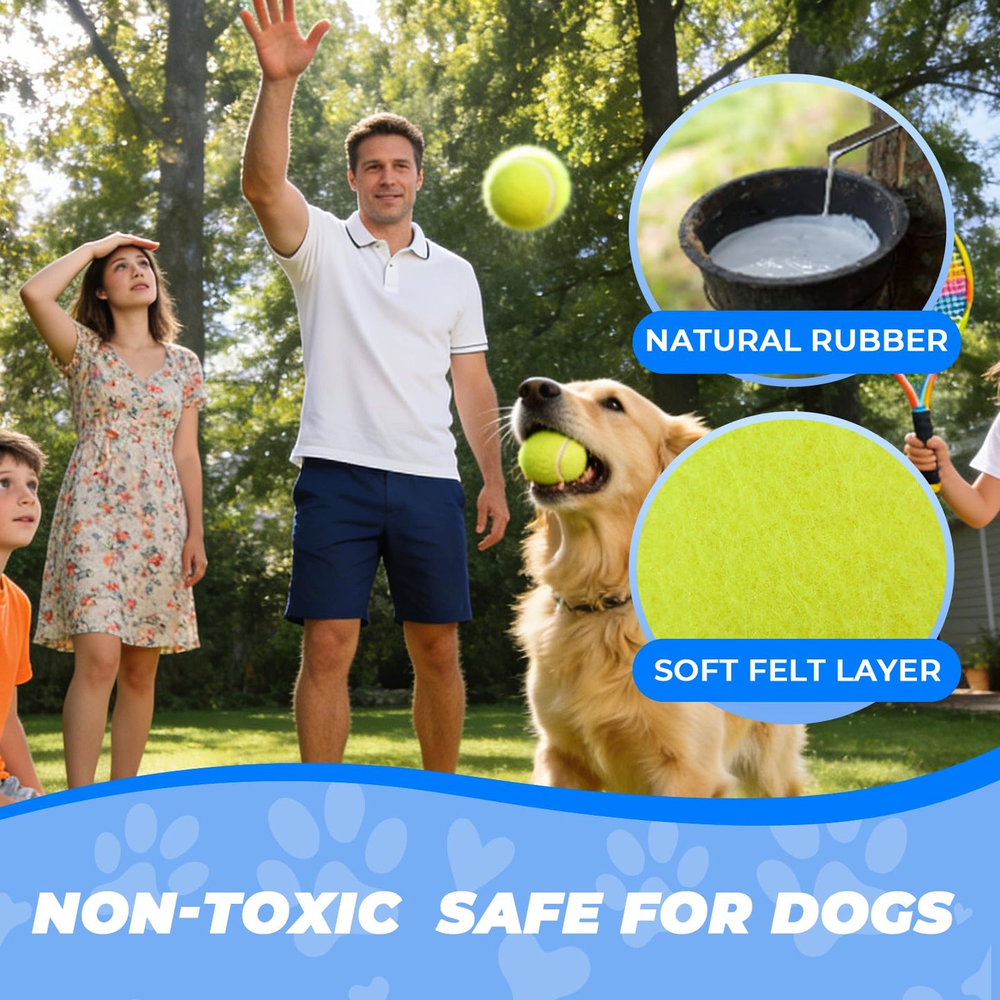 INSUM Squeaky Dog Balls Squeaky Tennis Balls for Dogs, Medium Balls