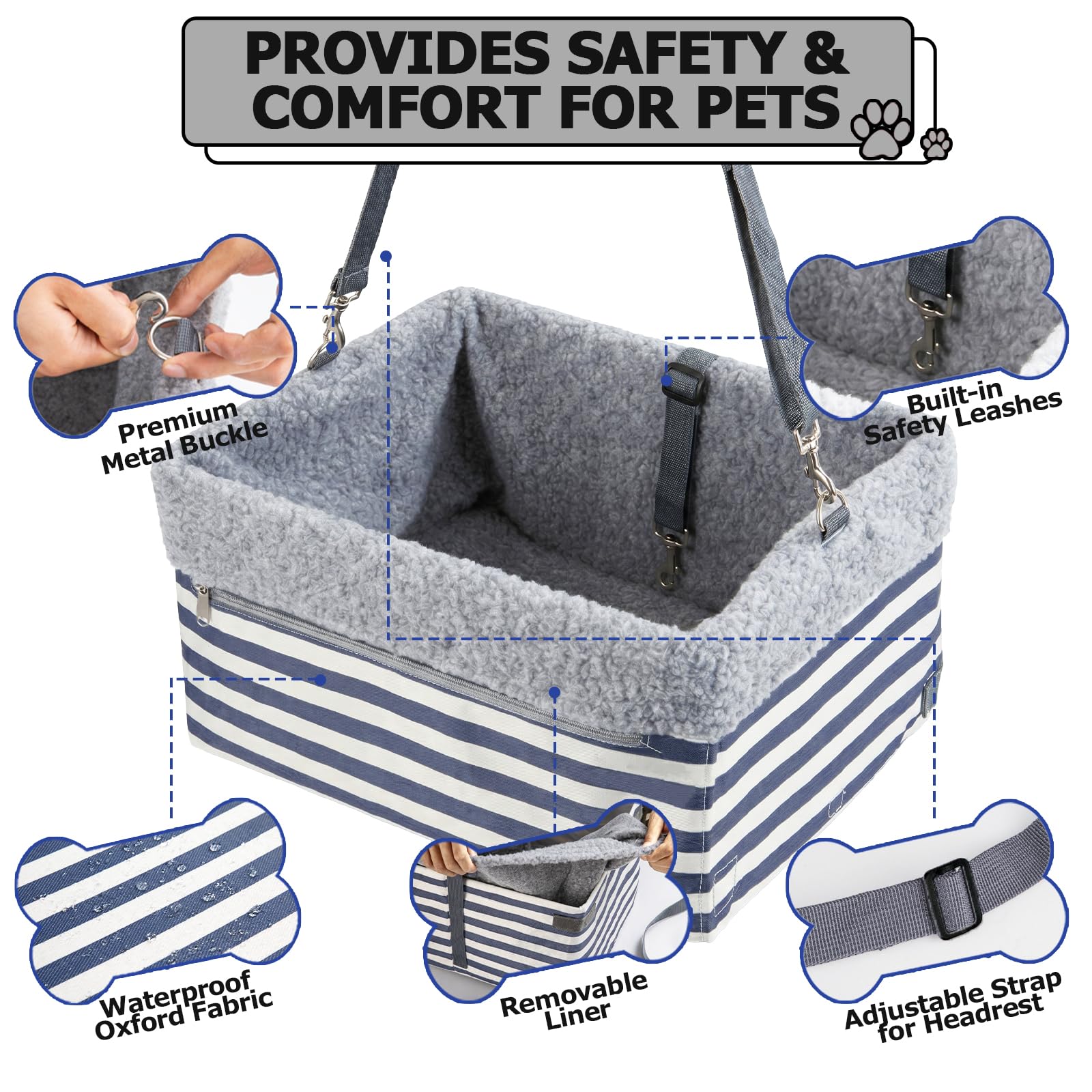 MARSLABO Dog Car Seats for Small Dogs, Upgrade Dog Booster Seat