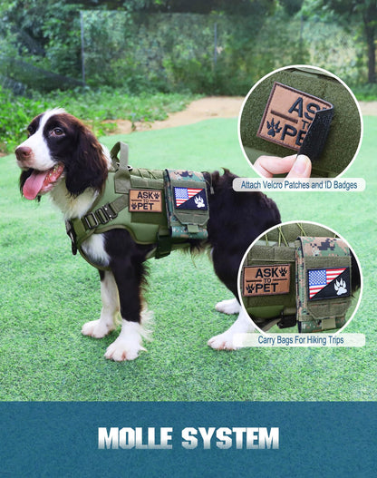 PETNANNY Tactical Service Dog Vest No-Pull Emotional Support Harness