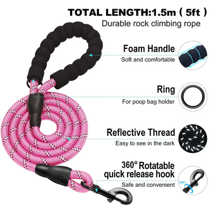 haapaw Dog Harness with Leash Set, No Pull Adjustable Reflective Set