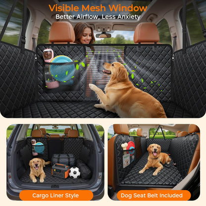 URPOWER Large Back Seat Extender for Dogs, Hard Bottom Dog Car Seat