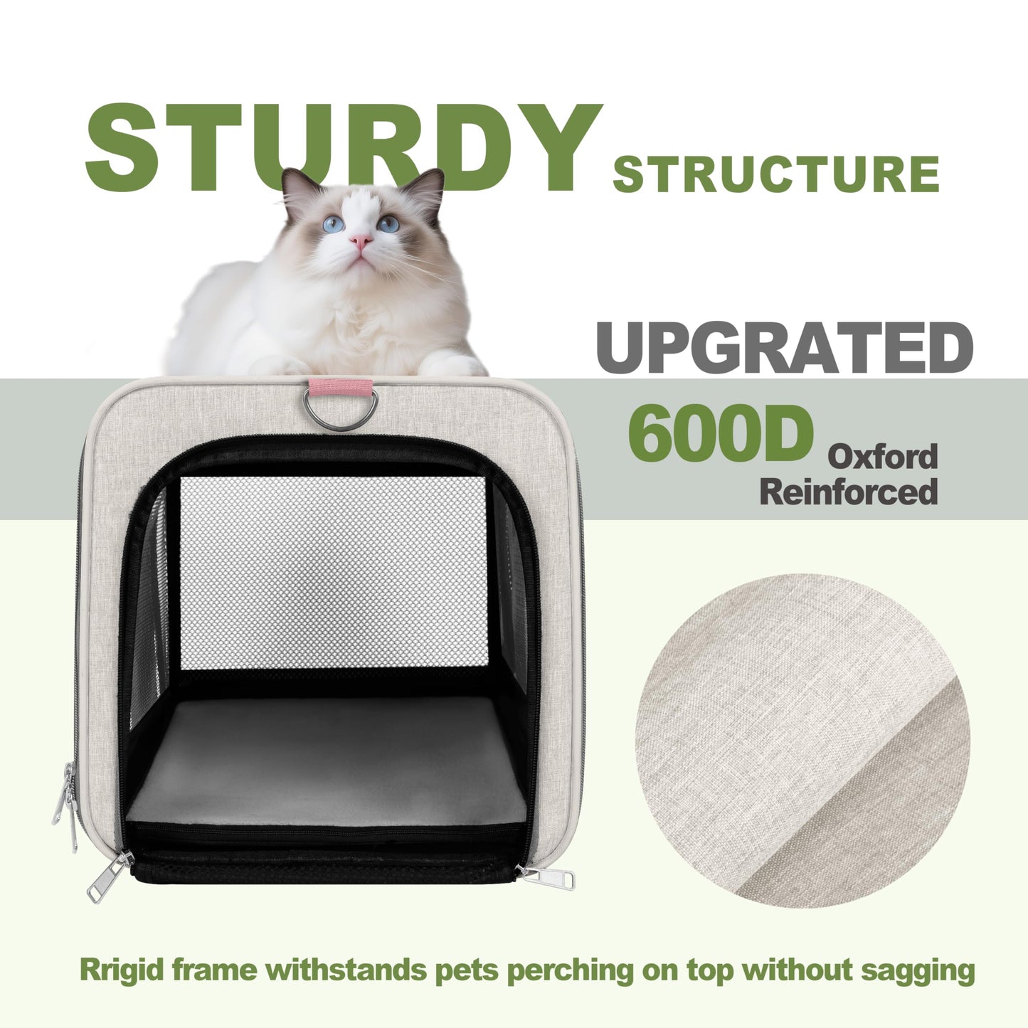 GAPZER Cat Carrier American Airline Approved 18x11x11, Top Opening Bag