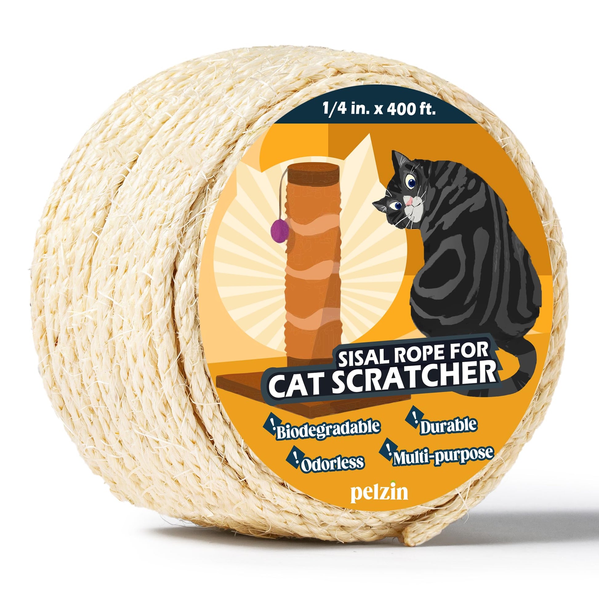 Pelzin Natural Sisal Rope for Cat Scratcher 1/ by Cat Tree Rope Tower
