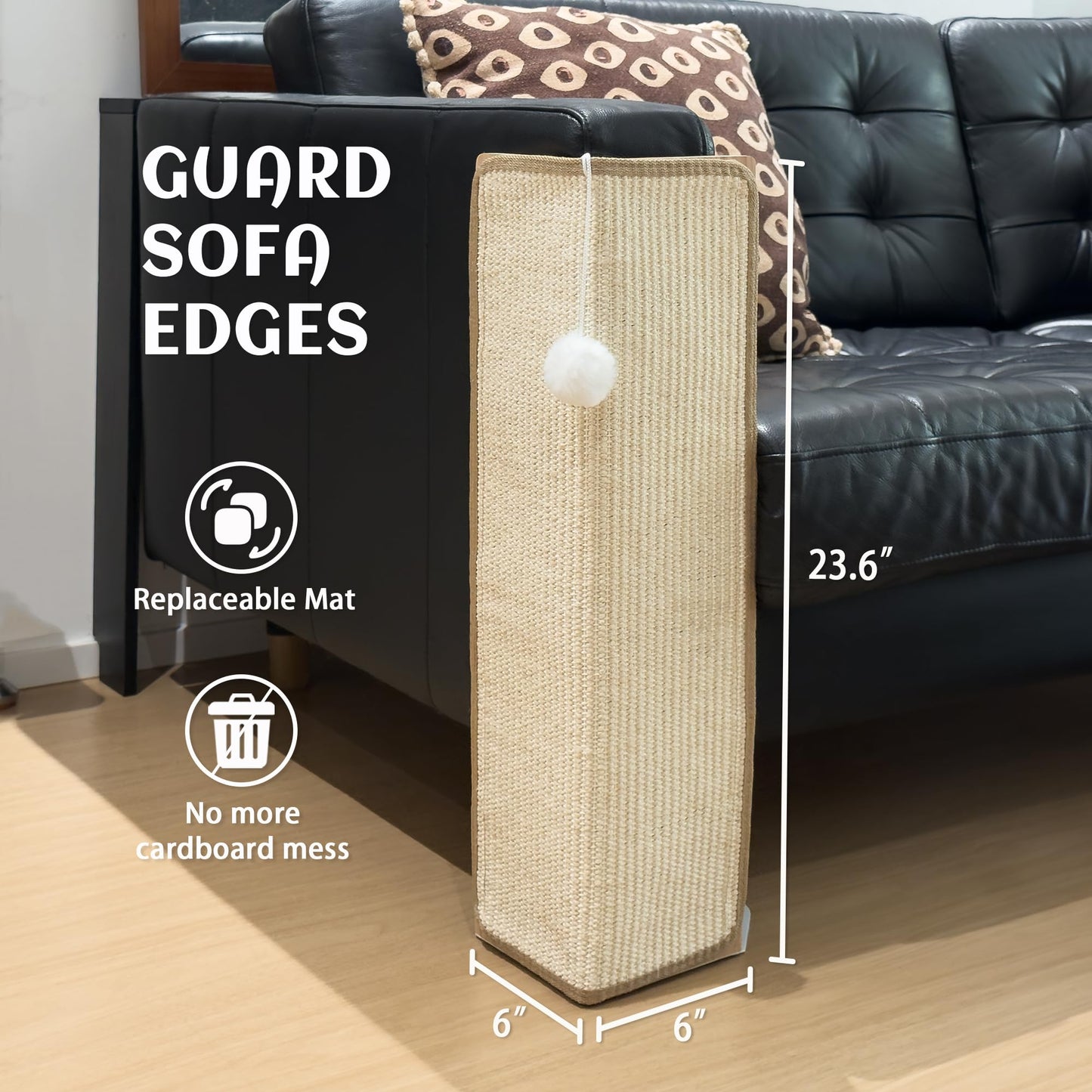 PETKARAY Under-Furniture Cat Scratcher, 23.6'' Sisal Furniture