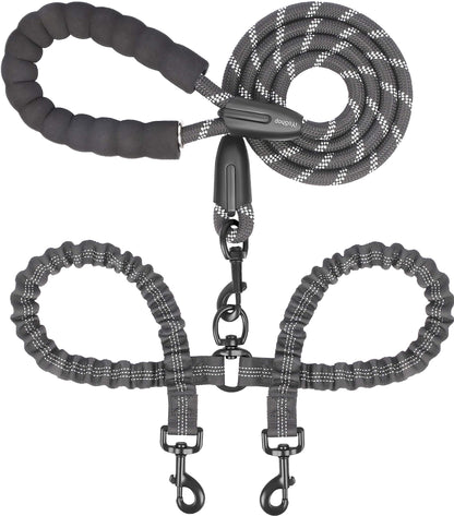 iYoShop Dual Dog Leash 360° Swivel, No Tangle Walking Leash with Leash