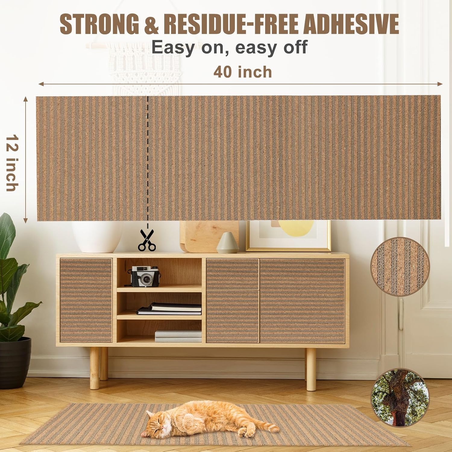 Natural Cork-Cat Scratch mat-Cat Scratch Pad Rug-cat Couch