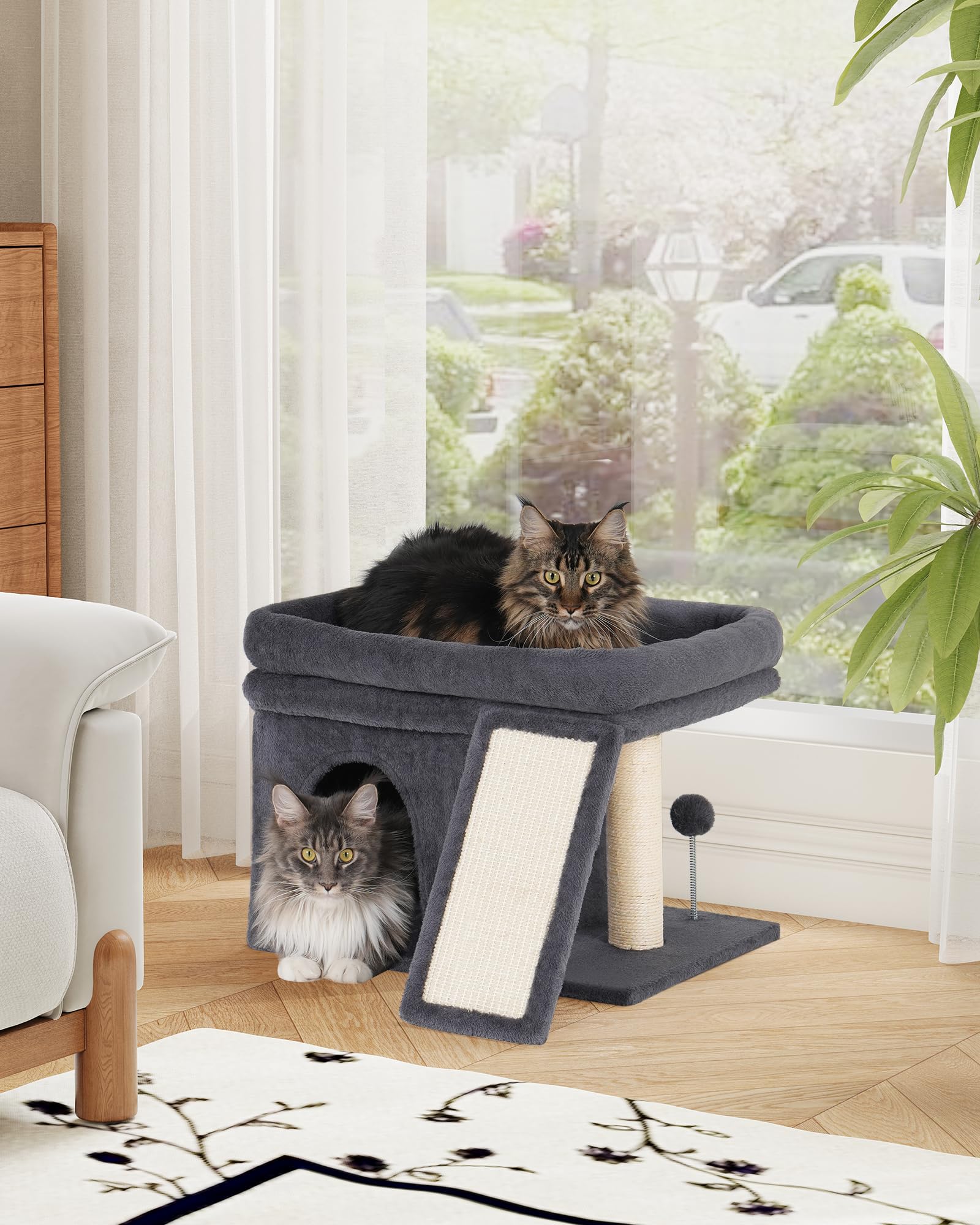 Aechonow Cat Tree for Large Cats, Cat Tree Tower with Scratching Bed