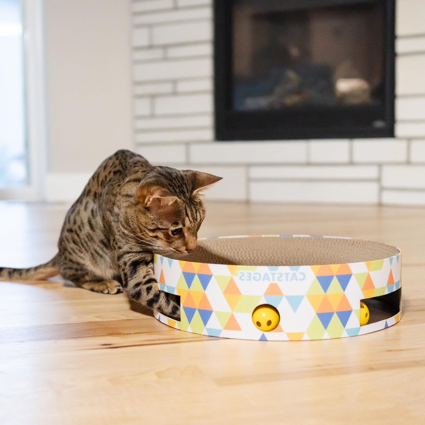 Catstages Bowl Track Scratcher Cat Ball-Track Toy, Scratcher