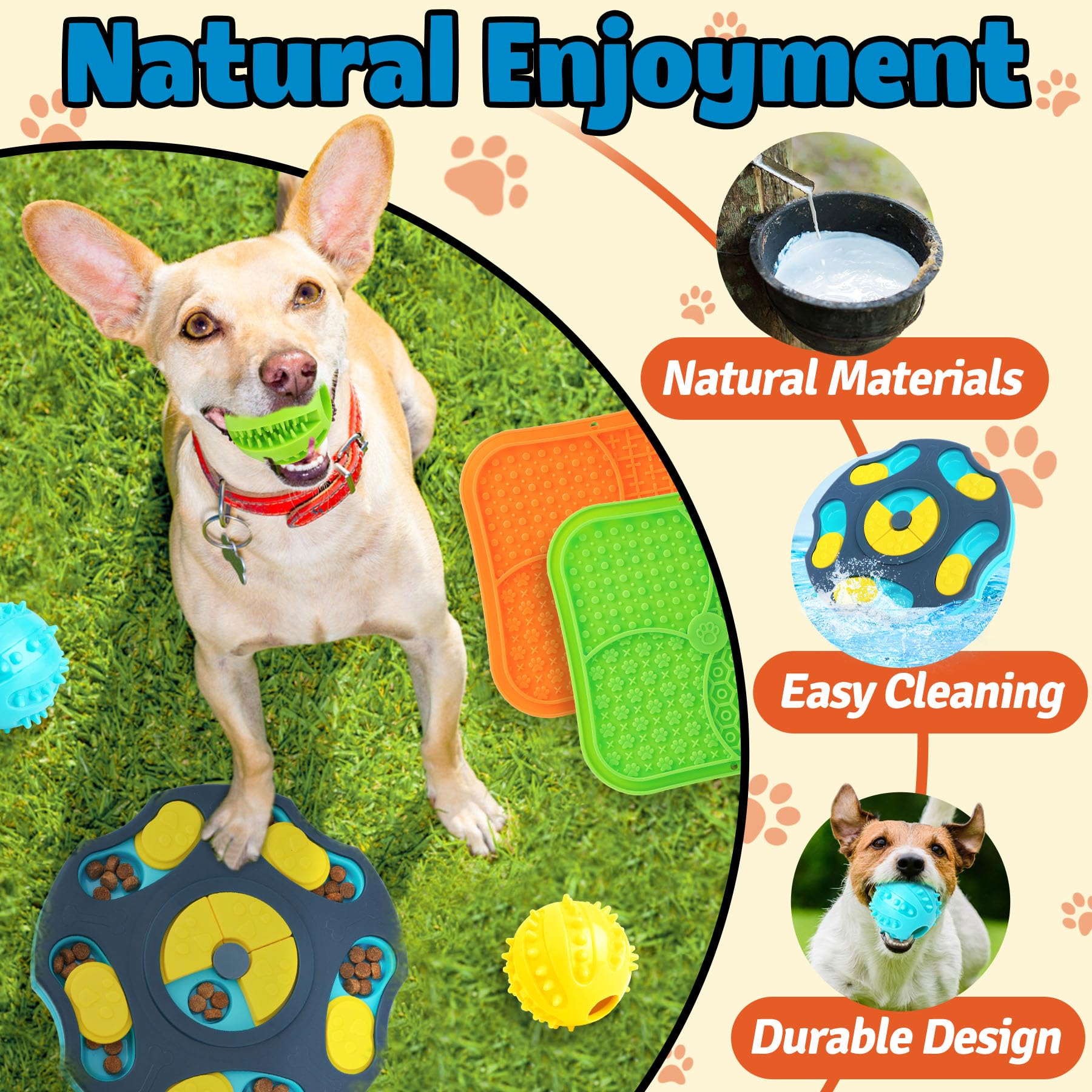 Forfon 9 Pack All-Around Dog Puzzle Toy Set -Mentally Stimulating Set