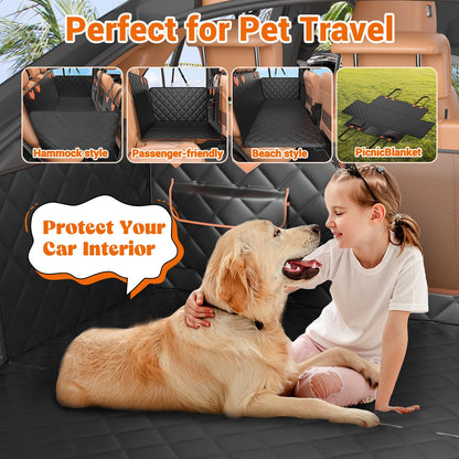 IJVAE Dog Seat Cover for Back Seat, Hard Bottom Back Seat Seat