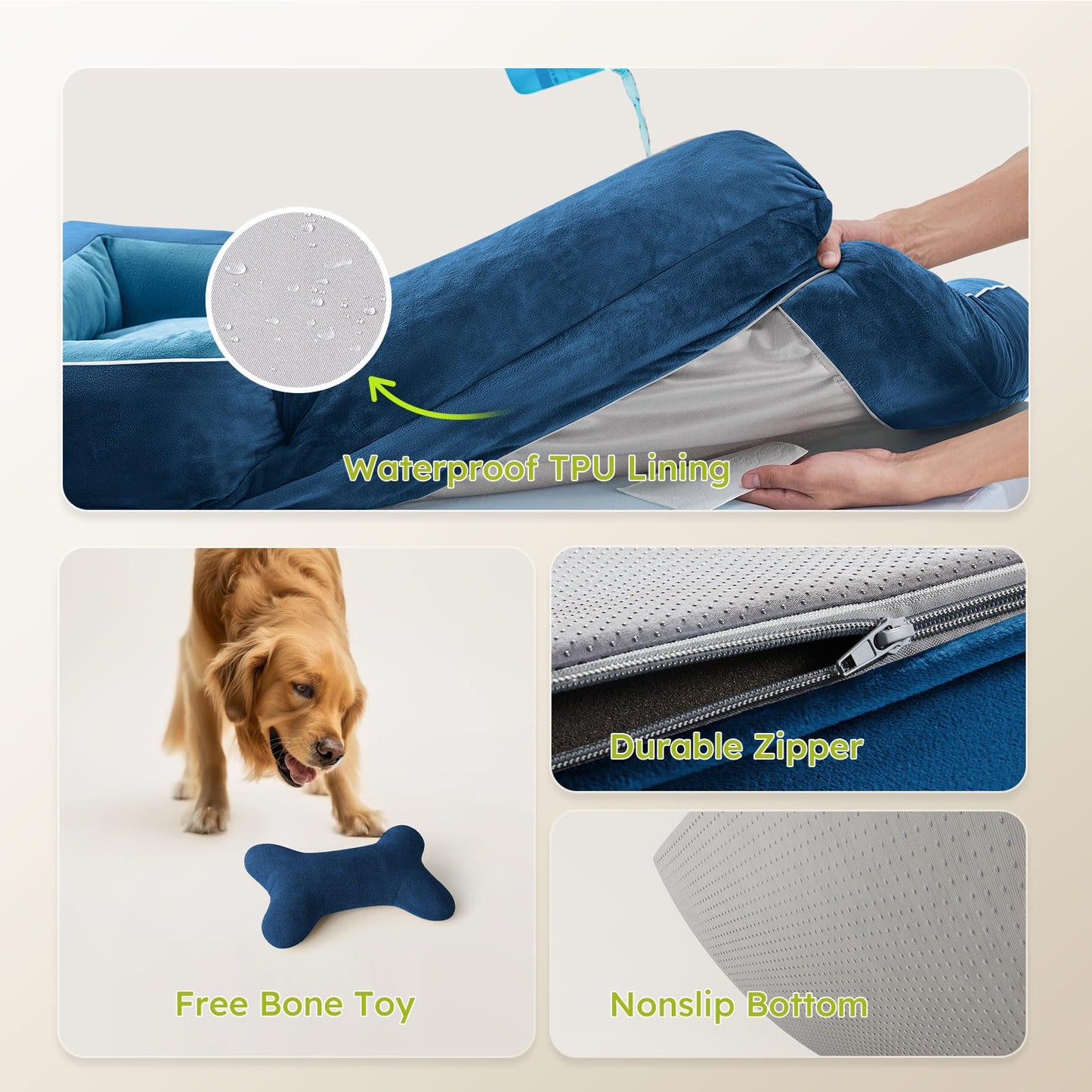 CWAWZ XXL Dog Bed for Extra Large Dogs, Giant Orthopedic Dog Bed