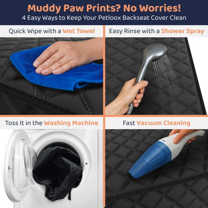 Petloox XL Dog Car Seat Cover for Back Seat, Waterproof Hammock