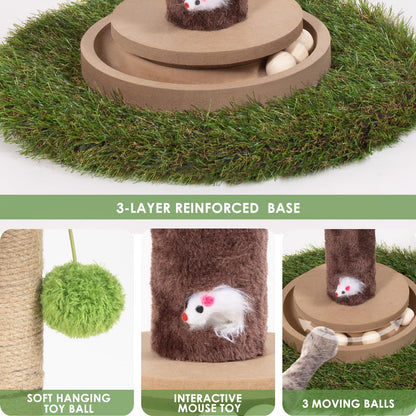 Cat Scratching Post, Tall Cat Scratcher Cat Tree Tower with Ball