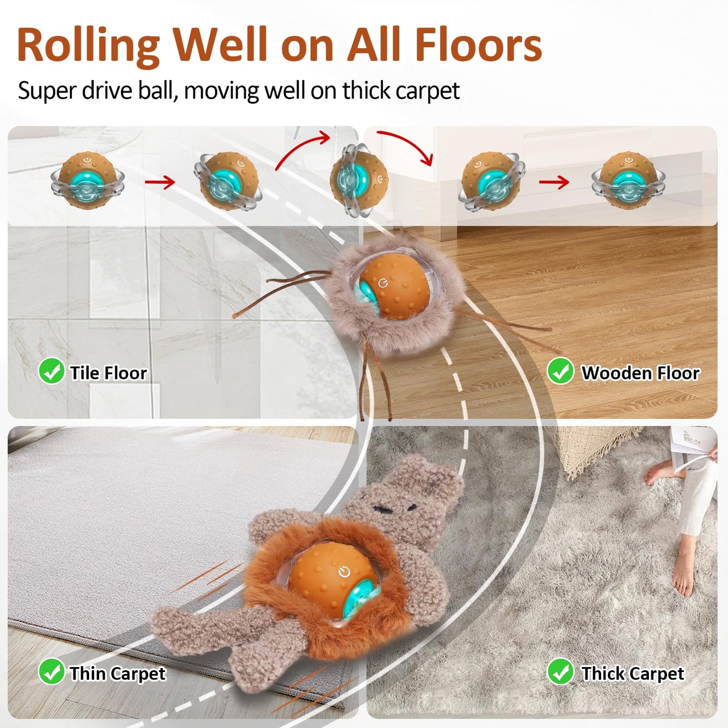 Sofolor Interactive Cat Toys for Indoor Cats, Electric Cat Mouse Toy