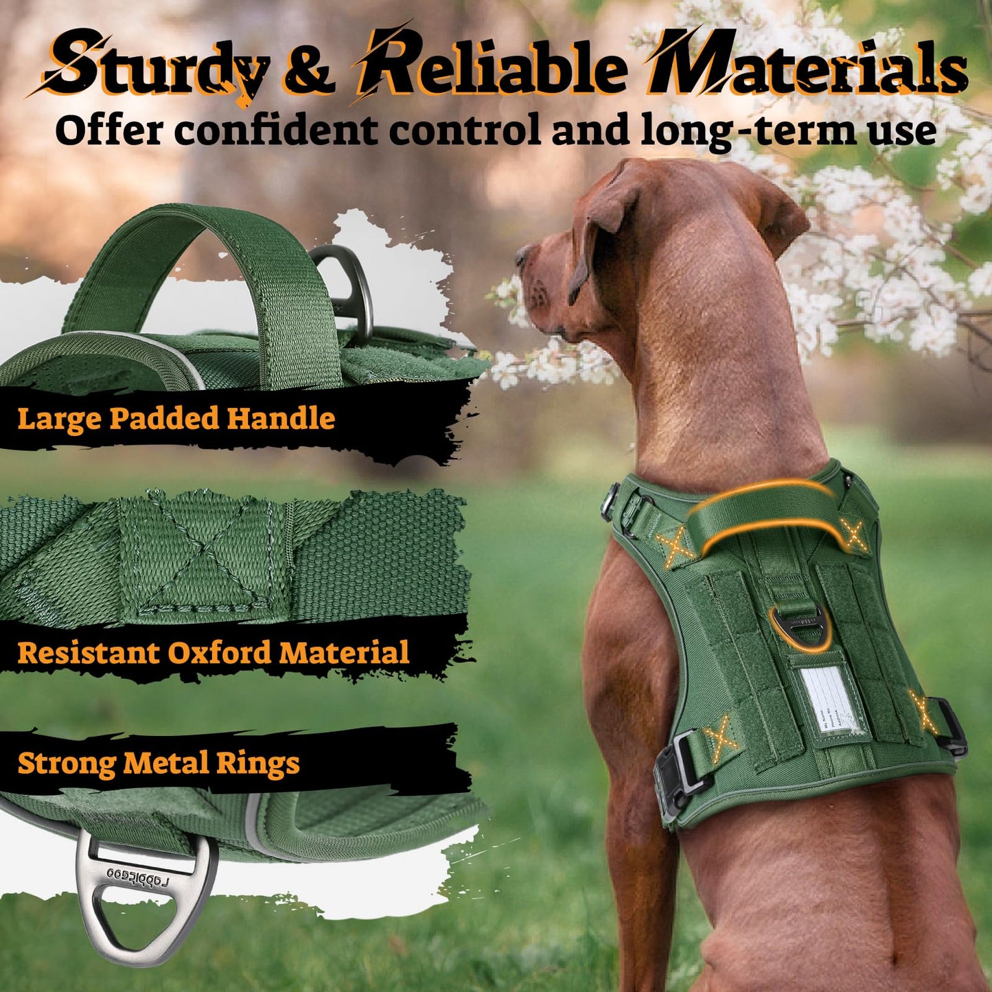 rabbitgoo Tactical Dog Harness for Medium Dogs No Pull Harness