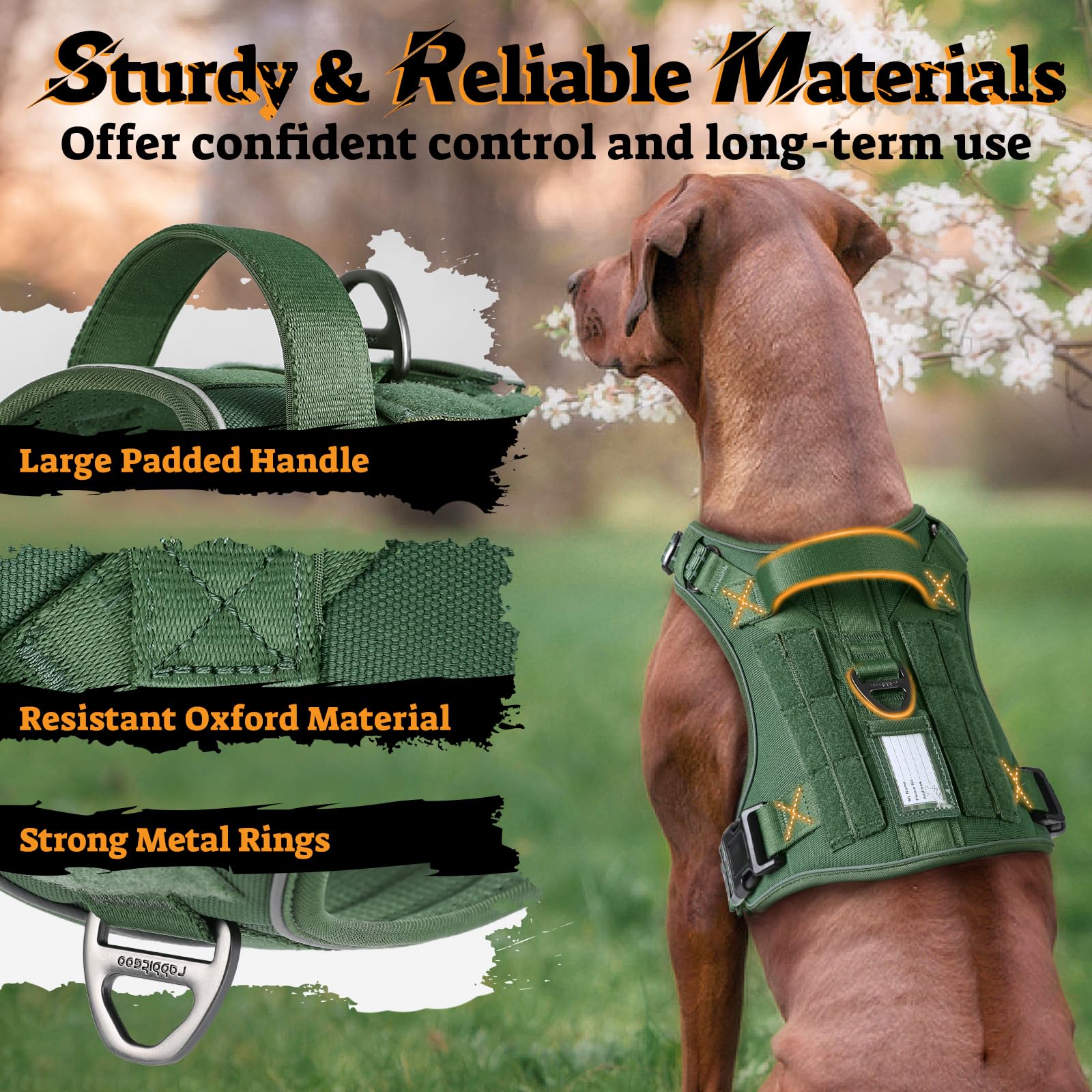 rabbitgoo Tactical Dog Harness for Medium Dogs No Pull Harness