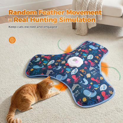 tikibest Interactive Cat Toy, Cat Toys Interactive with Touch Feather