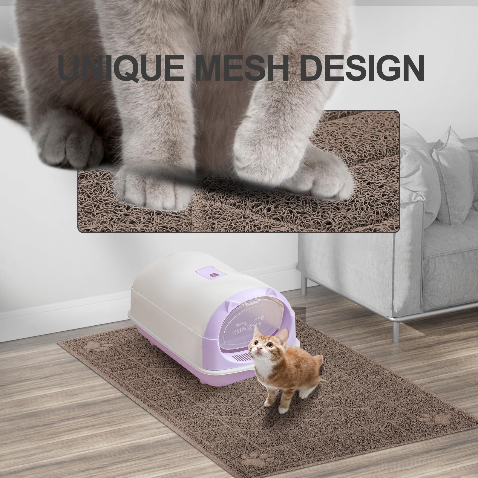 Motsamla Cat Litter Mat, Litter Trapping Mat Soft on Kitty Paws, Mat