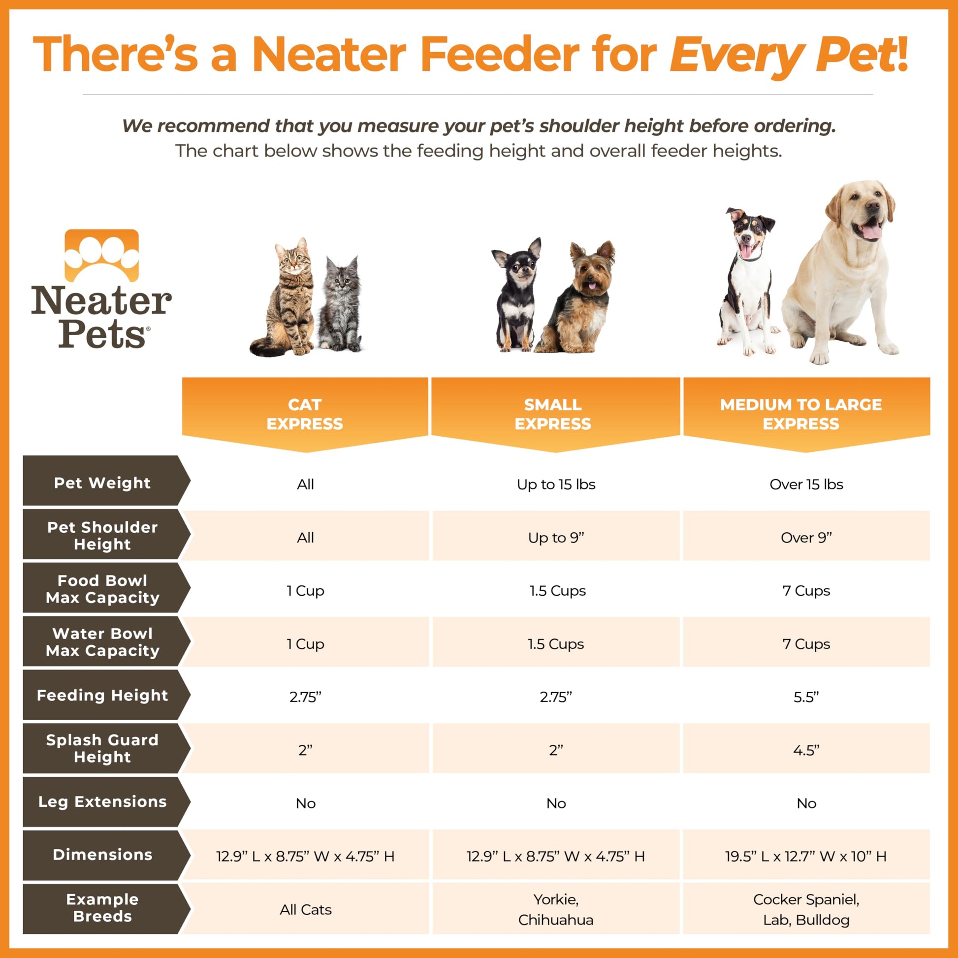 Neater Feeder Express Mess Proof Dog Bowls Elevated for Small Bowl