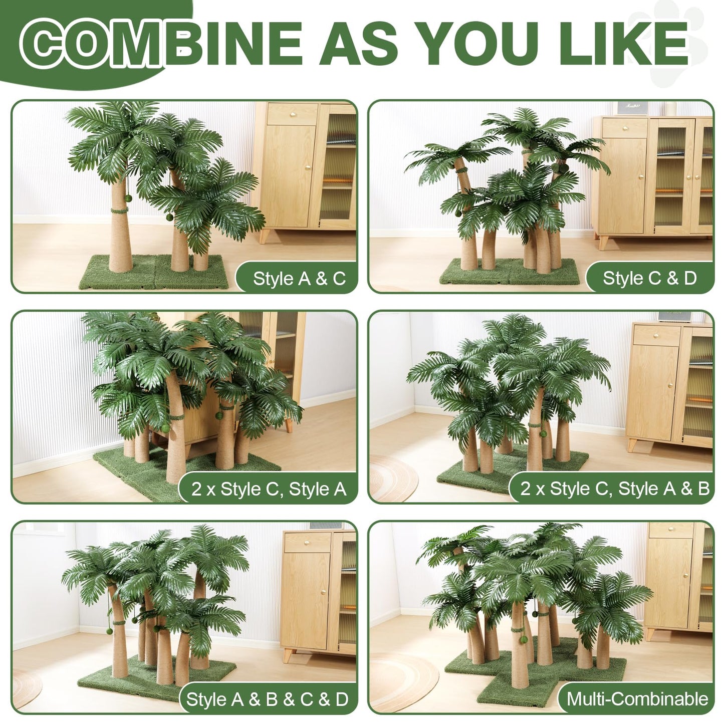 Palm Tree Cat Scratching Post, 36'' Cat Scratcher Post with Posts