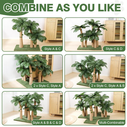 Palm Tree Cat Scratching Post, 36'' Cat Scratcher Post with Posts
