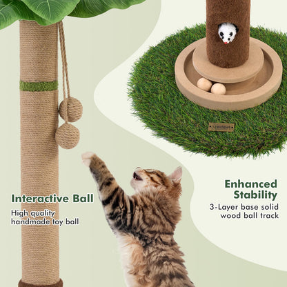Woochpet Cat Scratching Post 35'' Tall Cat Scratcher Tree Tower