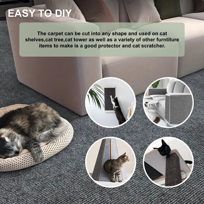 Cat Scratching Climbing Carpet Mat, Adhesive Trimmable Cat Scratcher
