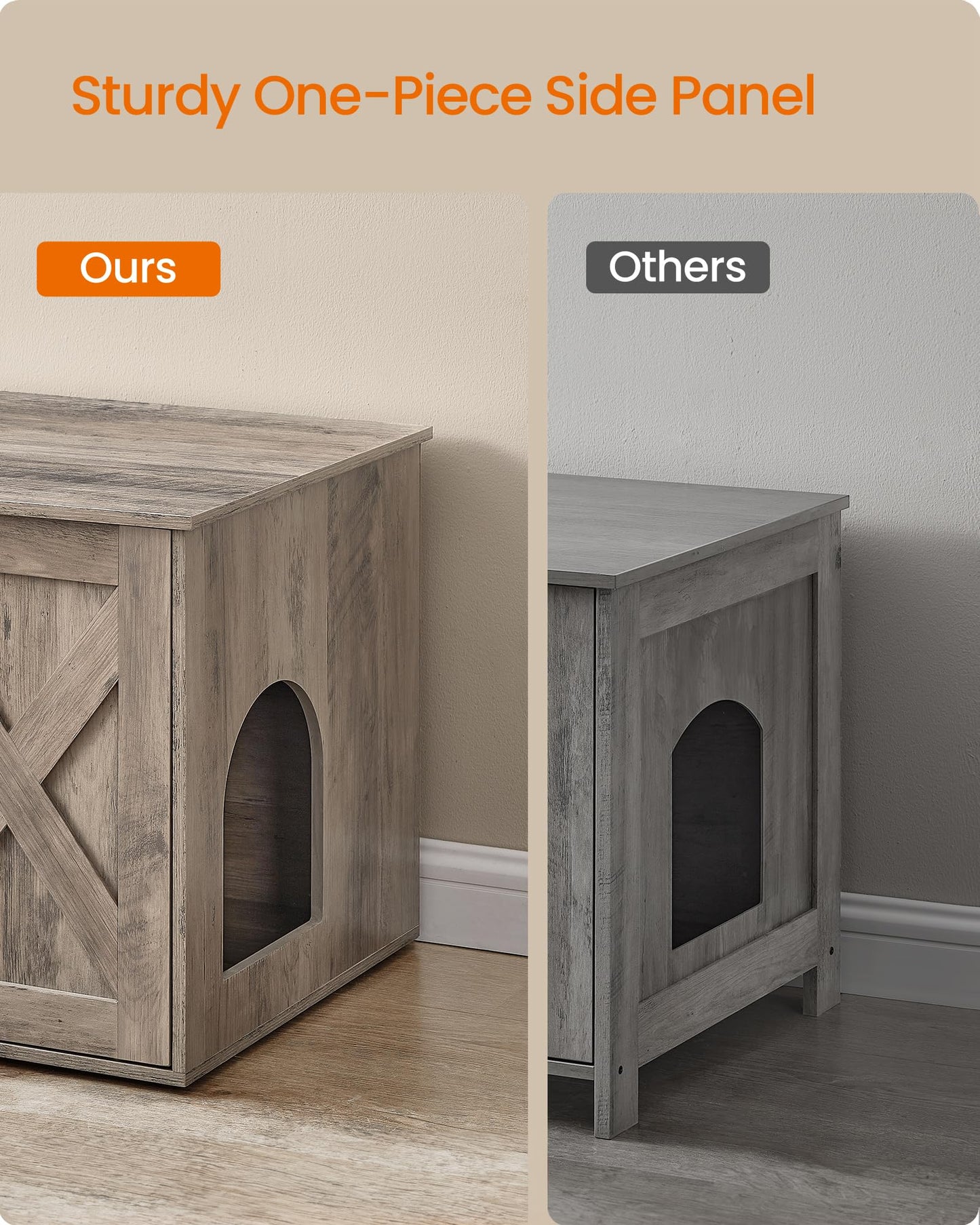Feandrea Cat Litter Box Enclosure, Litter Box Furniture Hidden, Box
