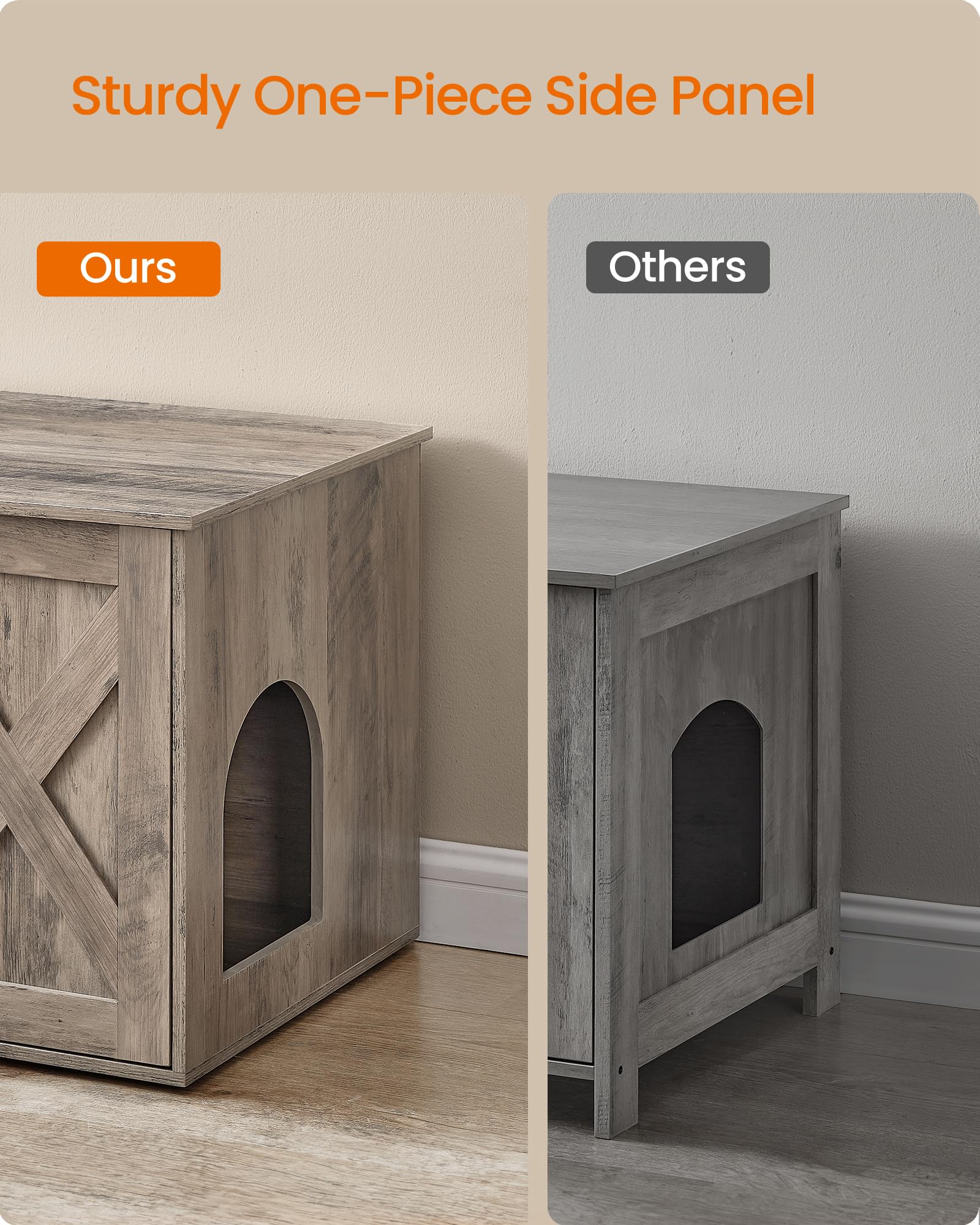 Feandrea Cat Litter Box Enclosure, Litter Box Furniture Hidden, Box