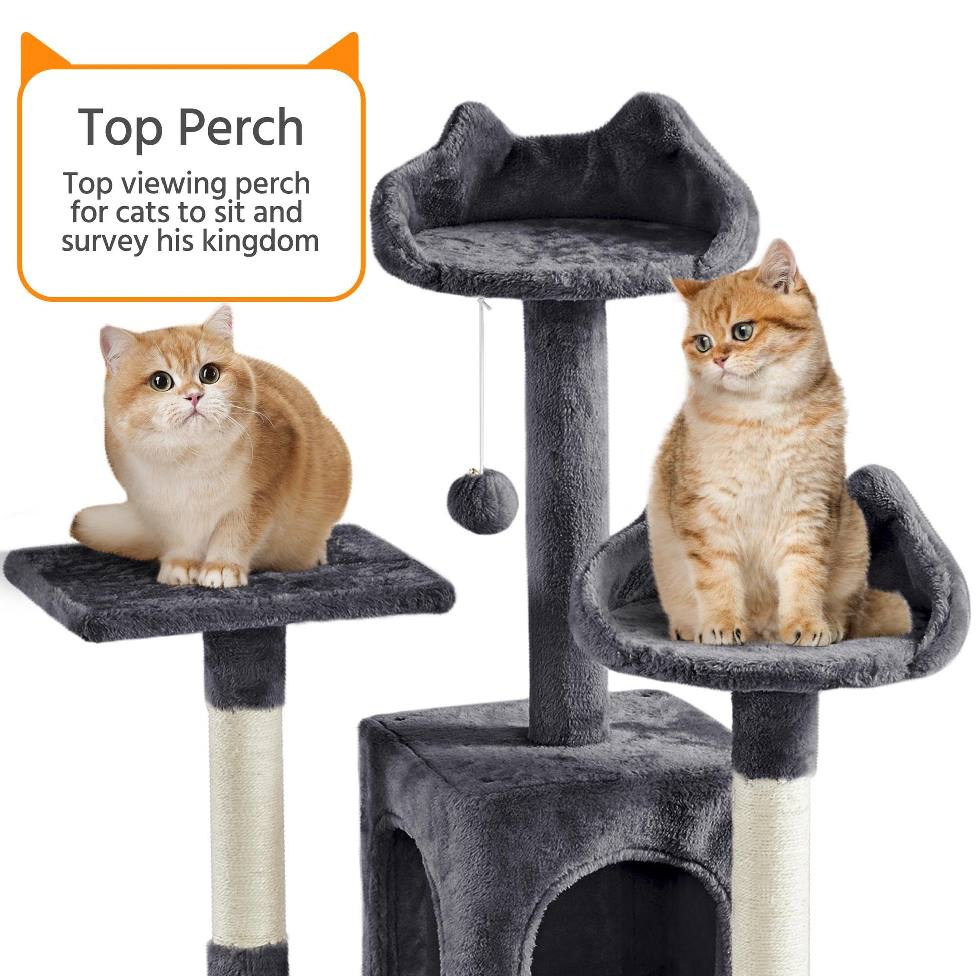 Yaheetech 72-inch Cat Tree, Multi-Level Cat Tower with 2 Condos 6 Ball
