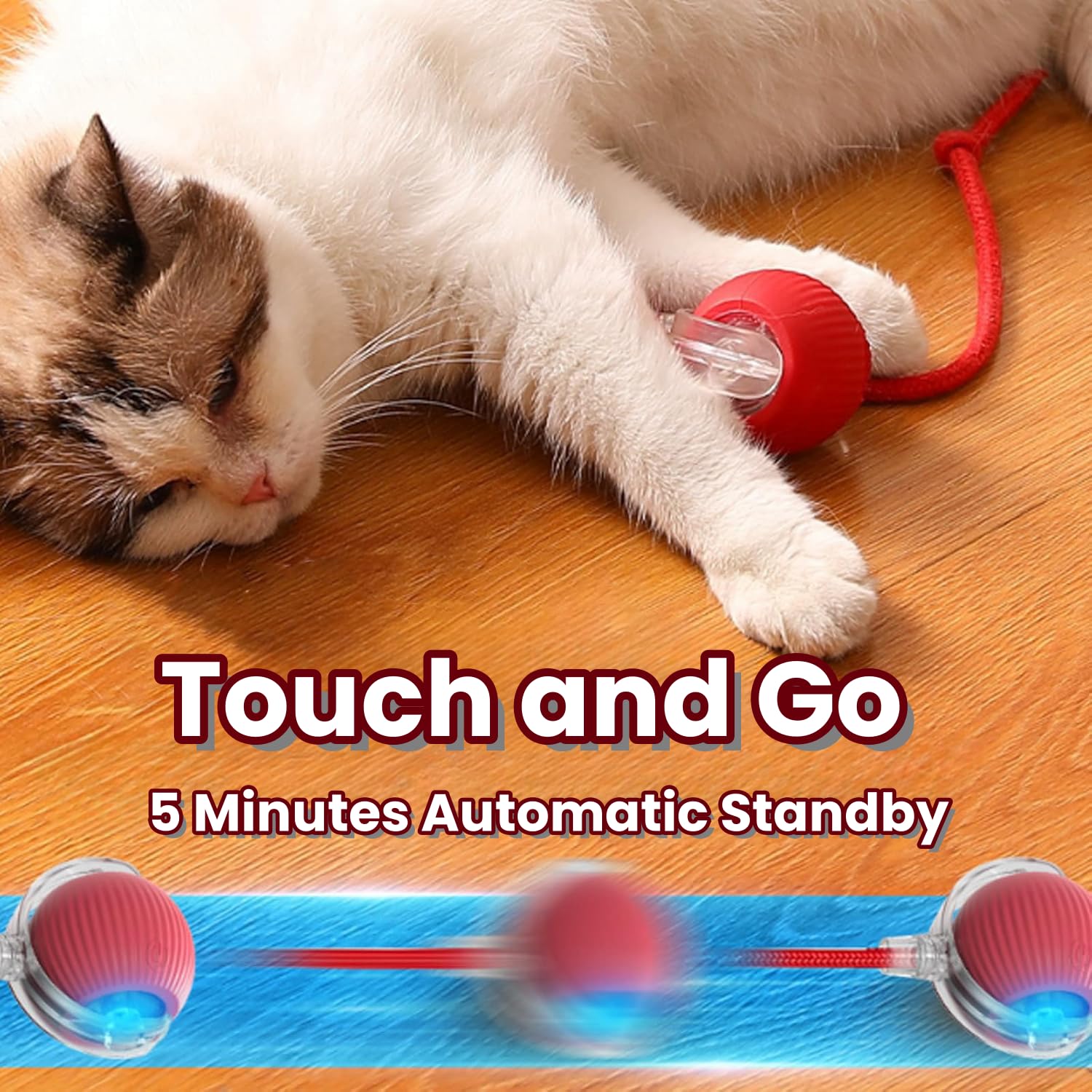OYSMY Interactive Rotating Cat Ball Toy, 360 Smart Rolling Ball