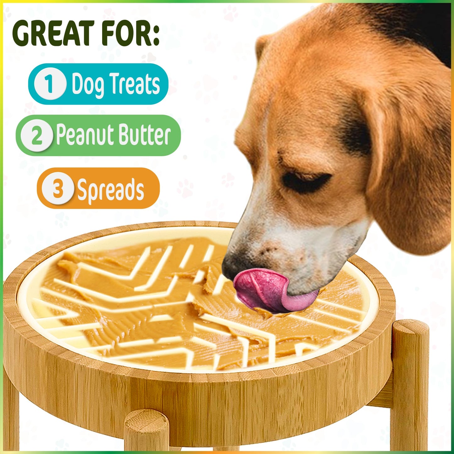 Raised Slow Feeder, Licking Mat/Pad Suitable for Wet and Dry Feeder