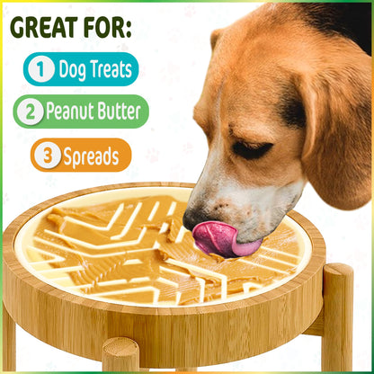Raised Slow Feeder, Licking Mat/Pad Suitable for Wet and Dry Feeder