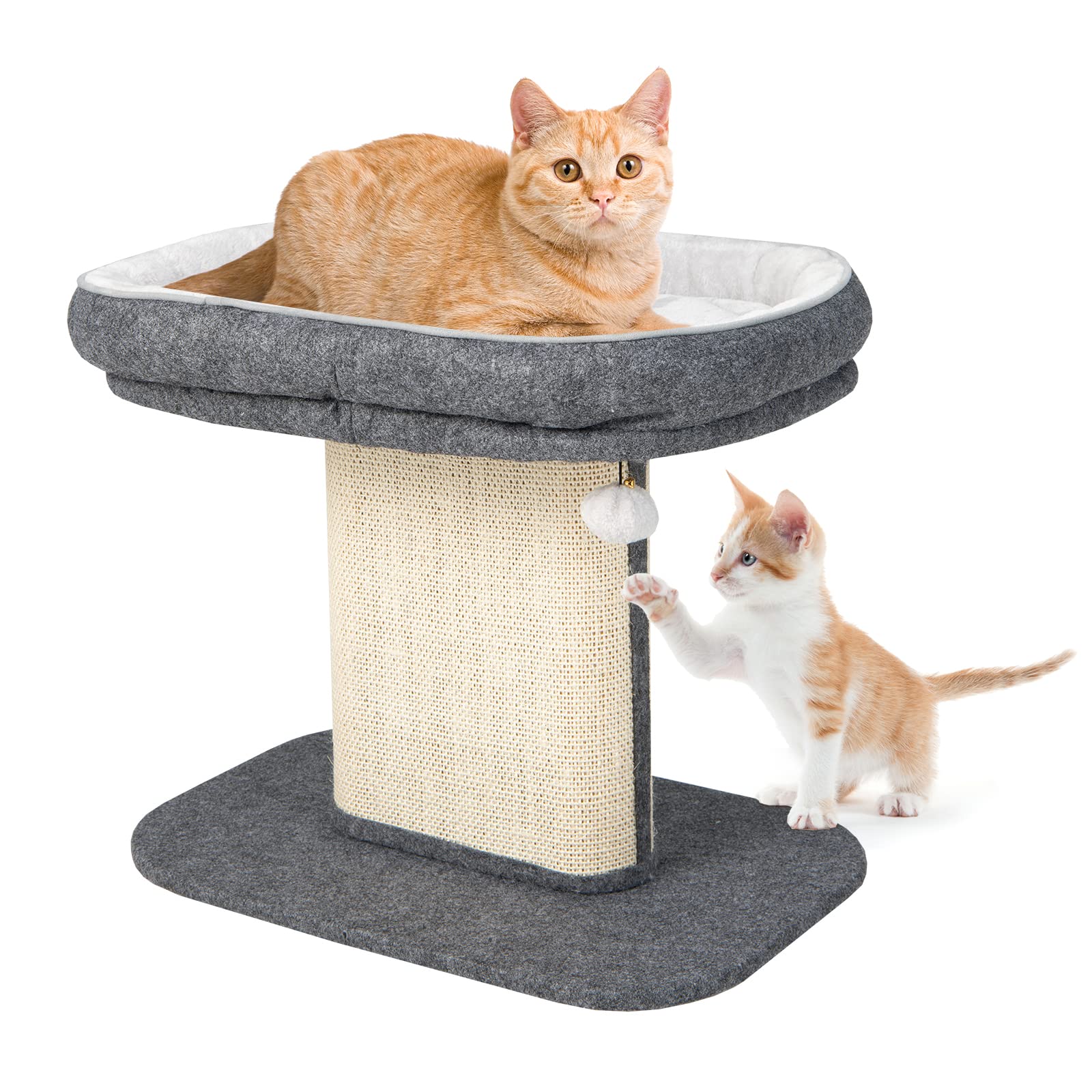 Tangkula Cat Tree for Indoor Cats, 2-Tier Cat Tower with Top Ball
