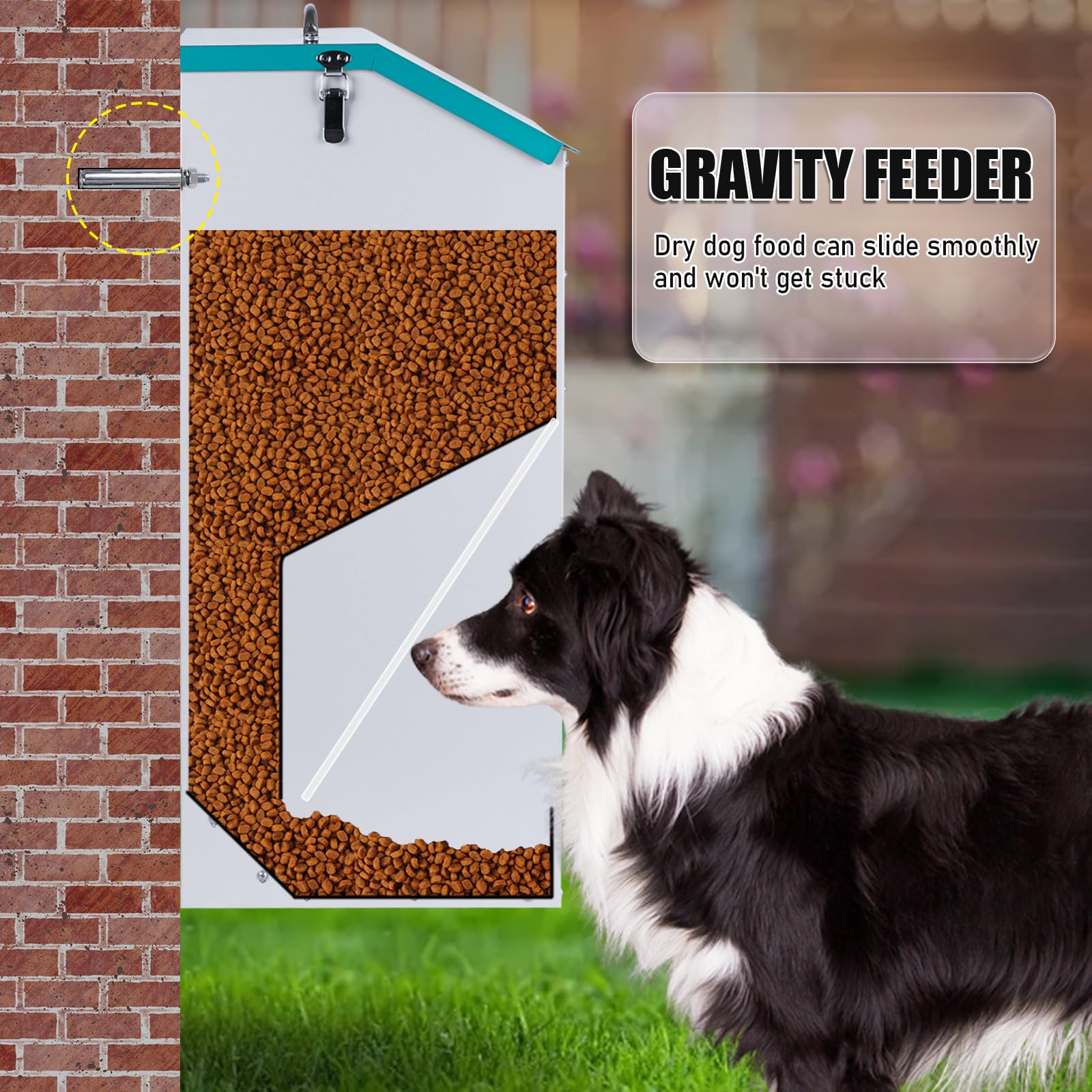 KHEARPSL Automatic Dog Feeder for Large Dogs Outdoor Dog Dispenser
