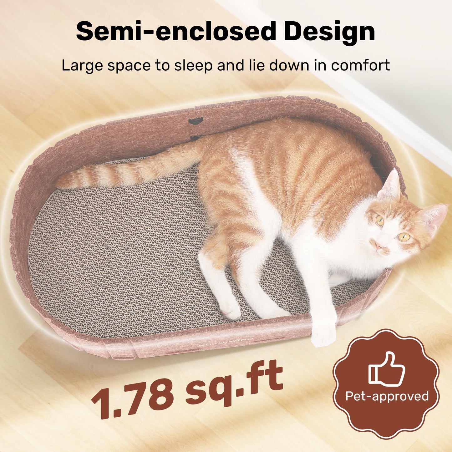 FUKUMARU Cat Scratcher, Sofa Shape Cat Scratching Bed, Reversible Bed