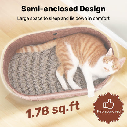 FUKUMARU Cat Scratcher, Sofa Shape Cat Scratching Bed, Reversible Bed