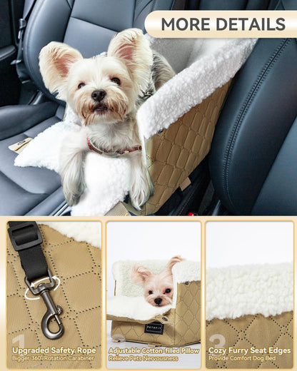 PETSFIT Dog Car Seats for Small Dogs with Safe Protection Hooks, Seat